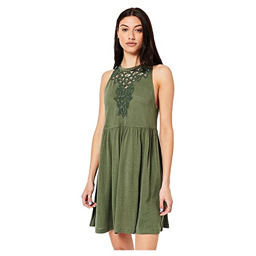 Superdry Womens Vintage LACE Racer Dress Lässiges Kleid, Thyme, L von Superdry