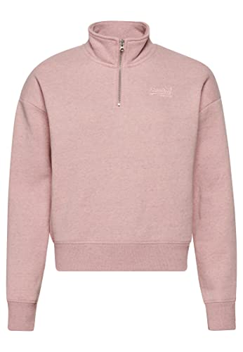 Superdry Womens Vintage Logo EMB Henley Sweatshirt, LA Soft Pink Marl, XL von Superdry