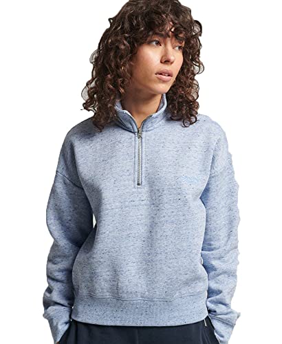 Superdry Womens Vintage Logo EMB Henley Sweatshirt, La Blue Marl, L von Superdry