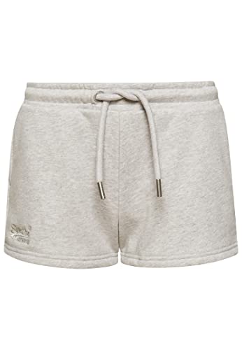 Superdry Womens Vintage Logo EMB Jersey Shorts, Glacier Grey Marl, XL von Superdry