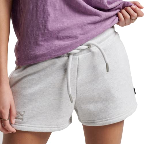 Superdry Womens Vintage Logo EMB Jersey Shorts, Glacier Grey Marl, XS von Superdry