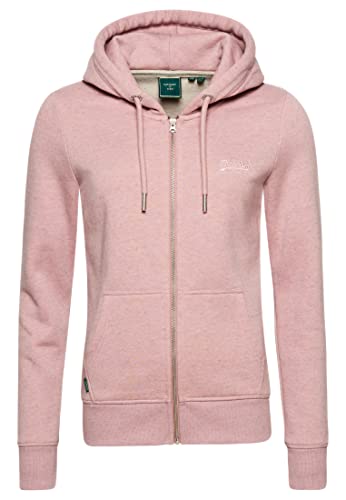 Superdry Womens Vintage Logo EMB Ziphood Kapuzenpullover, Soft Pink Marl, X-Small von Superdry