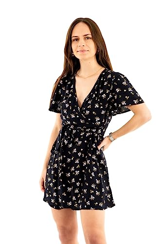 Superdry Womens Vintage Mini WRAP Dress Lässiges Kleid, Navy Floral, M von Superdry