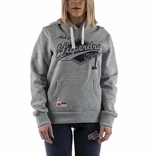 Superdry Womens Vintage Script Style COLL Hood Kapuzenpullover, Athletic Grey Marl, M von Superdry