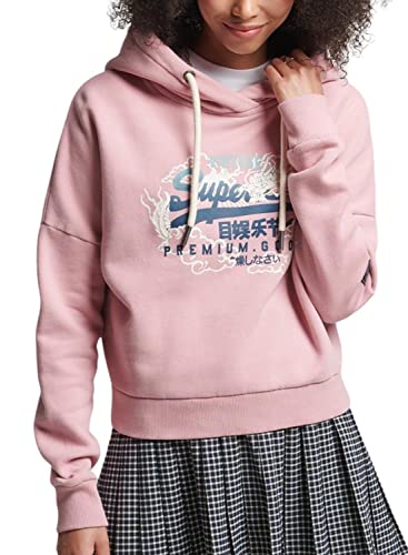 Superdry Womens Vintage VL Narrative Hood UB Kapuzenpullover, Soft Pink, S von Superdry