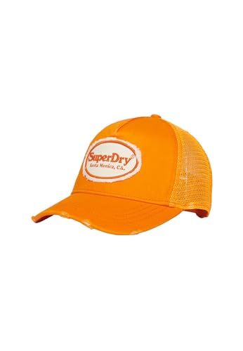 superdry Damen Fluro Mesh Trucker Cap Baskenmütze, neon-orange, One Size von Superdry