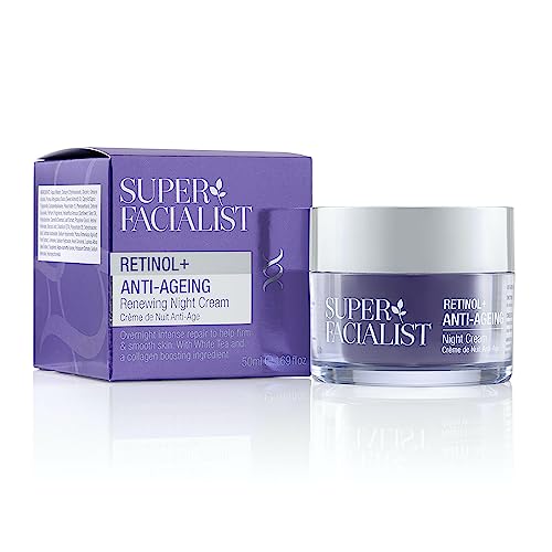 Super Facialist Retinol + Anti-Aging Nachtcreme 50ml Damen Overnight Gesichtscreme Reduziert feine Linien & Falten Hydrating Hyaluronsäure Wissenschaftlich erwiesene Formel reduziert feine Linien & Fältchen von Superfacialist