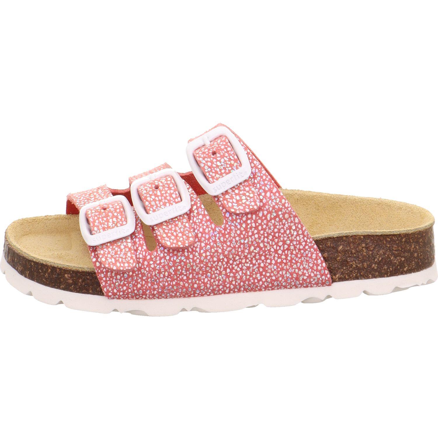 Hausschuh Synthetik \ FUSSBETT PINK/WEIß - Gr. - 39 von Superfit