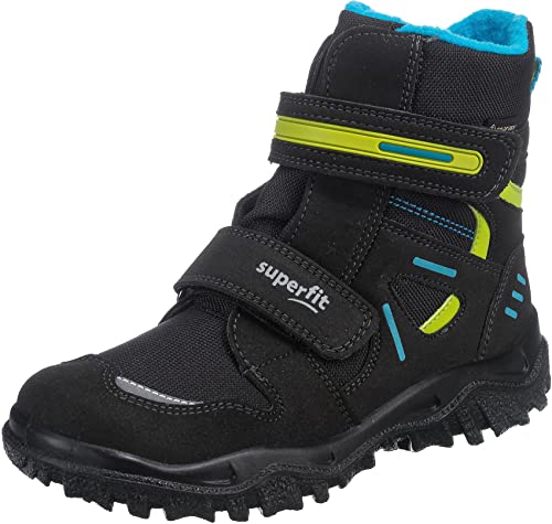 Superfit 3-09080 Kinder Jungen Gore-TEX® Winterstiefel aus Velourslederimitat, Groesse 32, schwarz/türkis von Superfit