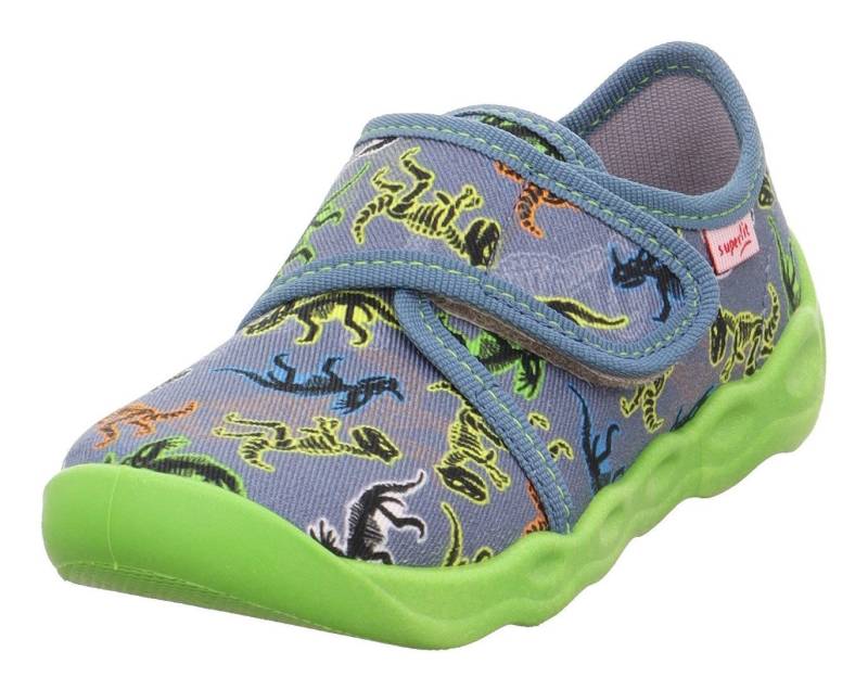 Superfit BUBBLE WMS: mittel Hausschuh Kindergartenschuh mit Motivdruck, Größenschablone zum Download von Superfit