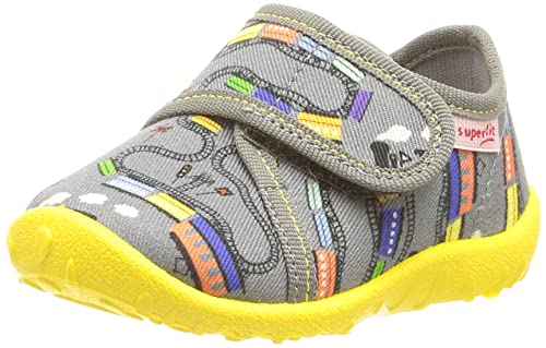 Superfit Baby-Jungen Spotty Hausschuh, GRAU/Mehrfarbig 2050, 18 EU von Superfit