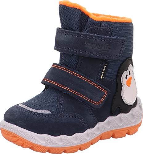 Superfit Baby-Mädchen Icebird warm gefütterte Gore-Tex Schneestiefel, BLAU/ORANGE 8000, 20 EU Weit von Superfit