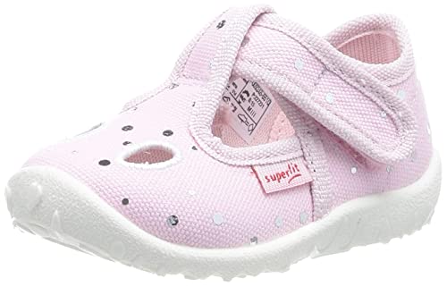 Superfit Baby-Mädchen Spotty Hausschuh, ROSA/Silber 5510, 18 EU von Superfit