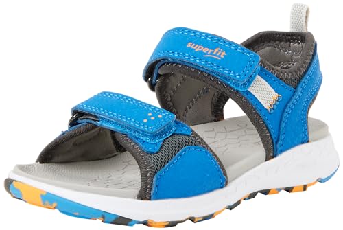 Superfit Criss Cross Sandale, Blau/Orange 8000, 34 EU Weit von Superfit