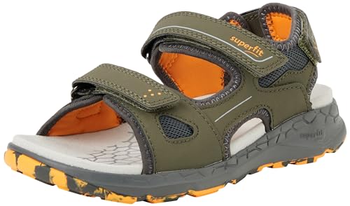 Superfit Criss Cross Sandale, Grün/Orange 7000, 41 EU von Superfit