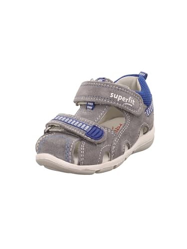 Superfit Jungen Freddy Sandale, Hellgrau Blau 2510, 18 EU von Superfit