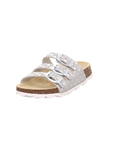 Superfit Mädchen FUSSBETTPANTOFFEL Hausschuhe, SILBER/WEIß 9510 von Superfit