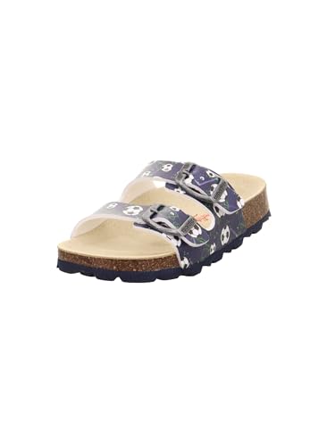 Superfit Mädchen und Jungen Pantoletten Fussbettpantoffel, Kinder Slip On, Weite: M IV, Gartenschuhe, Plateau-Sohle, BLAU/Mehrfarbig (110), 36 EU von Superfit