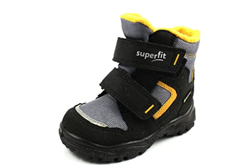 Superfit Jungen Husky1 Warm Lined Gore-tex Schneestiefel, Schwarz Gelb 0020, 24 EU von Superfit