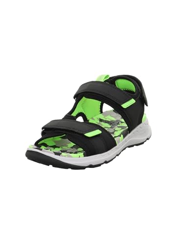 Superfit Jungen Criss Cross Sandale, Schwarz Hellgrün 0000, 40 EU von Superfit