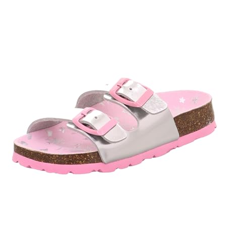 Superfit Jungen Mädchen Fussbettpantoffel Hausschuh, Silber/Rosa 9510, 29 EU Weit von Superfit