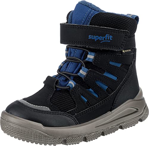 Superfit Jungen Mars warm gevoerde Gore-tex Schneestiefel, Schwarz Blau 0010, 33 EU von Superfit