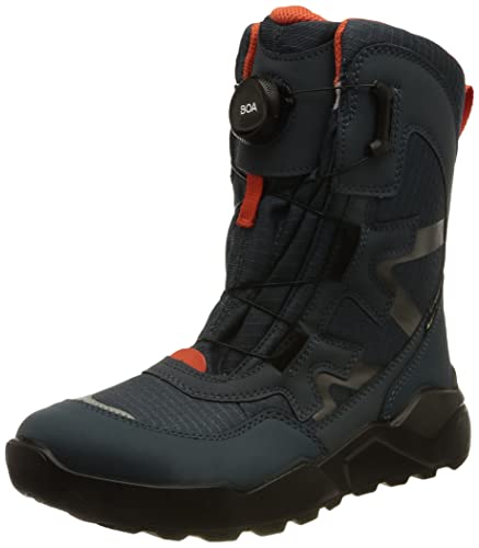 Superfit Jungen Rocket Warm gevoerde Gore-tex Schneestiefel, Blau Orange 8000, 38 EU Weit von Superfit