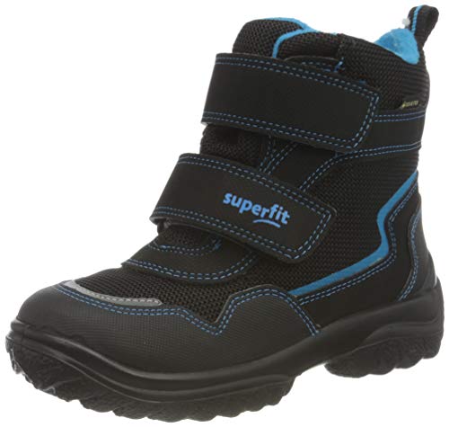 Superfit Jungen SNOWCAT warm gefütterte Gore-Tex Schneestiefel, SCHWARZ/BLAU 0010,21 EU von Superfit