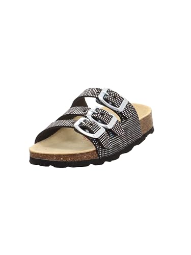 Superfit Mädchen und Jungen Pantoletten Fussbettpantoffel, Kinder Slip On, Weite: M IV, Mokassins, Halbschuhe, Slip-ons, Slides, SCHWARZ (010), 35 EU von Superfit