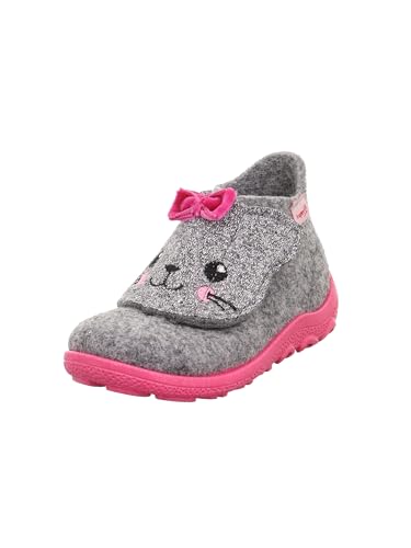Superfit Baby Mädchen - Schuhe HAPPY Slipper, Modern, HELLGRAU/PINK 2500, 22 von Superfit