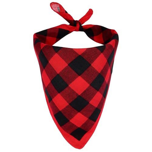 Bandana Tuch kariert Karomuster Schachbrett rot schwarz quadratisches Kopftuch von Freak Scene