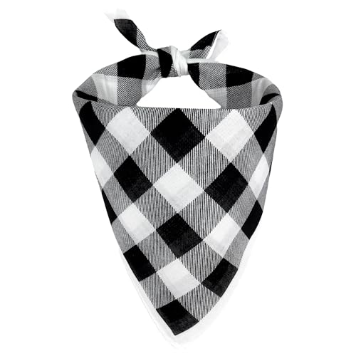 Bandana Tuch kariert Karomuster Schachbrett weiß schwarz quadratisches Kopftuch von Freak Scene