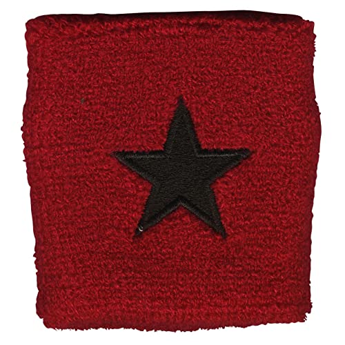 Freak Scene Schweißband bestickt - Stern - rot-schwarz von Freak Scene