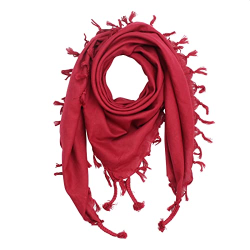 Superfreak Baumwolltuch - Tuch fein & dicht gewebt - mit Fransen - Schal - 100x100 cm - 100% Baumwolle Farbe: rot von Superfreak