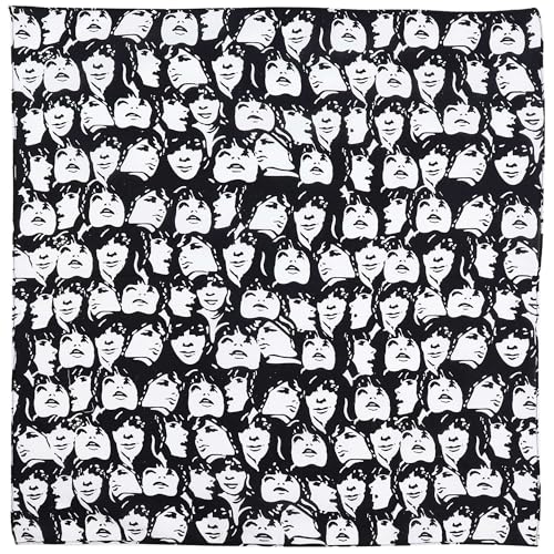Superfreak Bandana Tuch - Gesichter schwarz - weiß - quadratisches Kopftuch von Superfreak