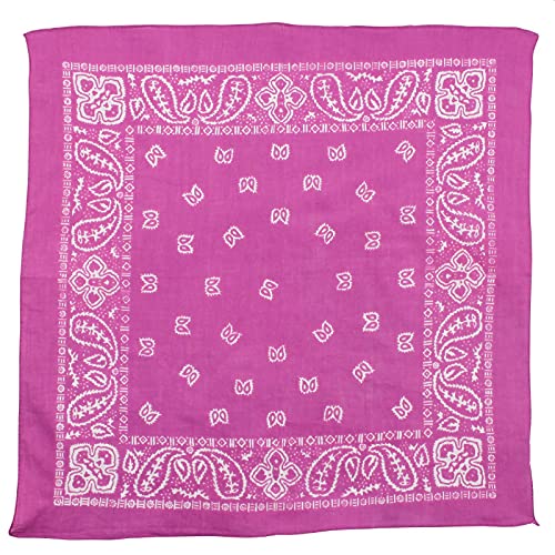 Superfreak Bandana Tuch - Paisley Muster 01 - pink - weiß - quadratisches Kopftuch von Superfreak