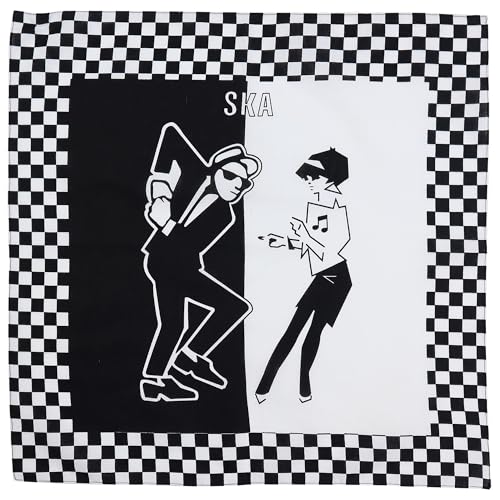 Superfreak Bandana Tuch - SKA - Tänzer Paar - Mann Frau - schwarz-weiß - quadratisches Kopftuch von Superfreak
