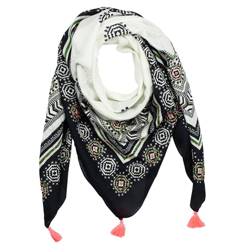 Superfreak Baumwolltuch - Blumen und Ornamente - Modell 03 - quadratisches Tuch von Freak Scene