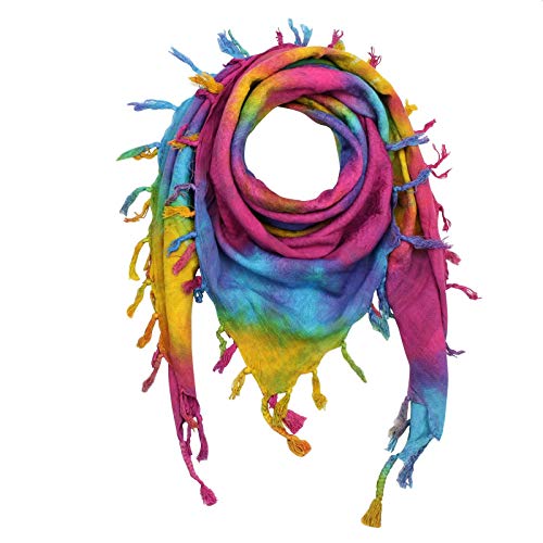 Superfreak Palituch - bunt-batik-tiedye 03 - Rainbow Spiral - 100x100 cm - Pali Palästinenser Arafat Tuch - 100% Baumwolle von Superfreak