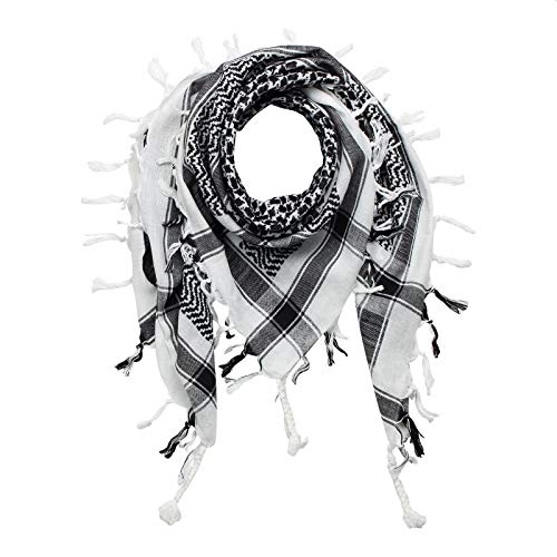 Superfreak Palituch - weiß - schwarz - 100x100 cm - Pali Palästinenser Arafat Tuch - 100% Baumwolle von Superfreak