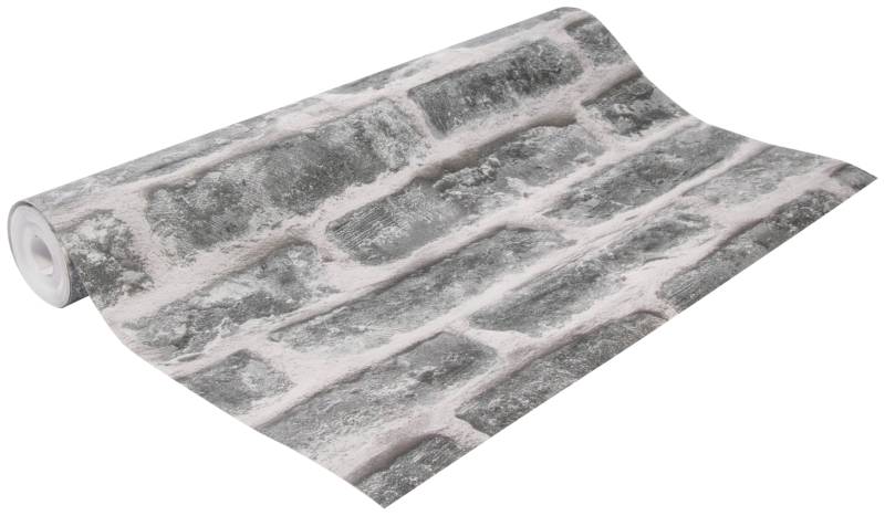 Superfresco Easy Vliestapete "Backstein - Grau" animal print geprägt FSC zertifiziert, mit lebhaftem Druck, 10 Meter Länge von Superfresco Easy