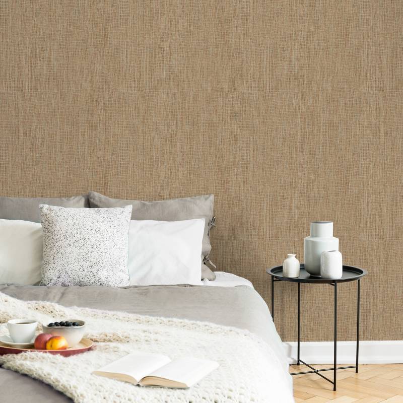 Superfresco Easy Vliestapete "Canvas Warm" Leinenoptik geprägt 10mx52cm (ca. 5m2) von Superfresco Easy