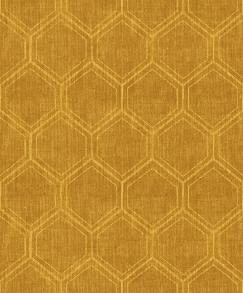 Superfresco Easy Vliestapete "Geo - Hexagon" geometrisch geprägt Ocker - 10m x 52cm von Superfresco Easy