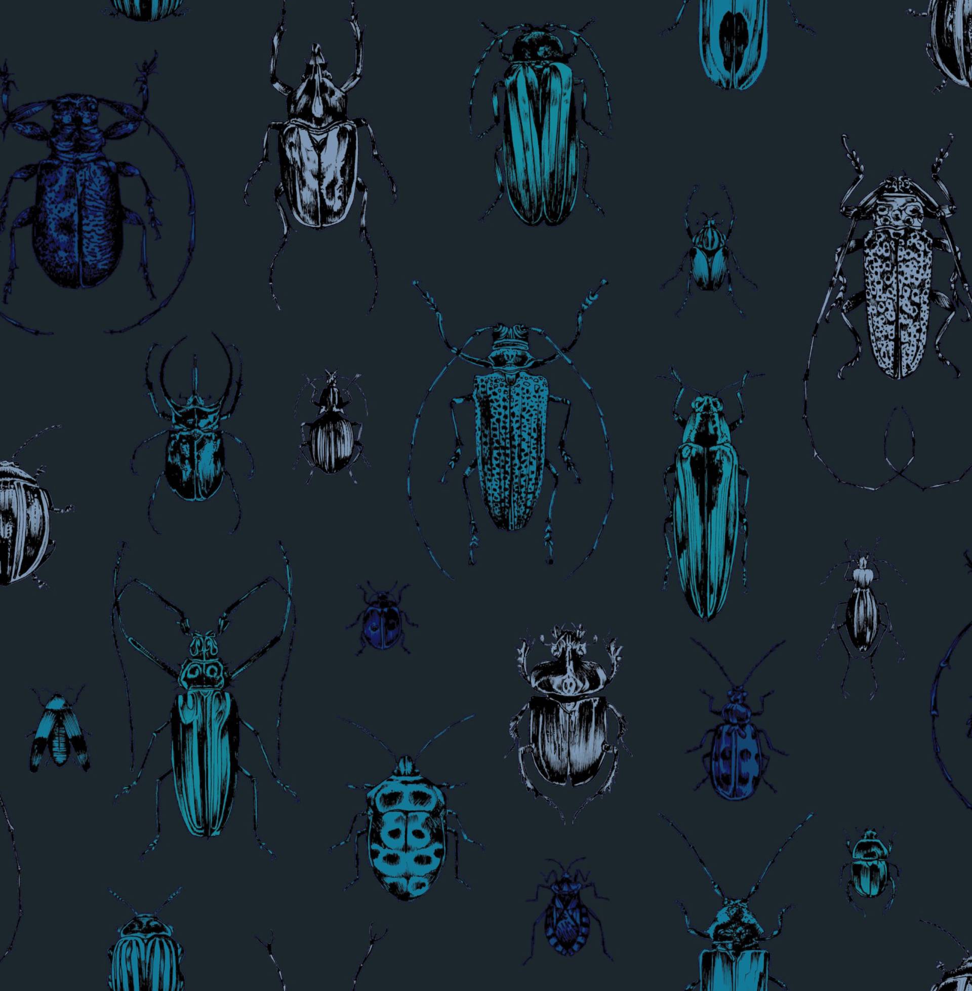 Superfresco Easy Vliestapete "Superfresco Easy Vliestapete Bugs Blau", animal print, Superfresco Easy Vliestapete Bugs Blau von Superfresco Easy