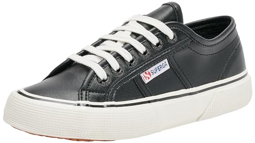 SUPERGA Unisex 2490 Vegan Kunstleder Oxford-Schuh, Black White Elfenbein, 38 EU von Superga