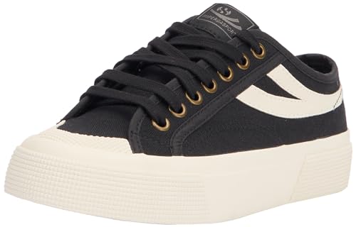 SUPERGA Unisex 2790 Klingen Oxford-Schuh, Black White Elfenbein, 35 EU von Superga