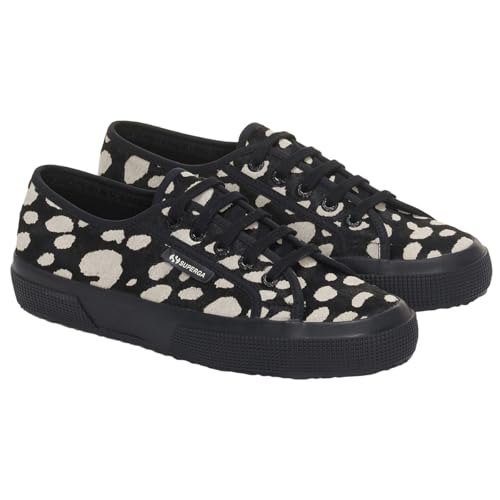 Superga 2750 Damen-Turnschuhe aus Rindsleder mit Dalmatiner-Print, Schwarz / Beige, 37 EU Superga 2750 Damen-Turnschuhe aus Rindsleder mit Dalmatiner-Print, Schwarz / Beige, 37 EU von Superga