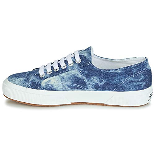 Superga 2750 Tie Dye Denim Sneaker Herren Blau - 42 - Sneaker Low Shoes von Superga