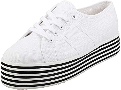 Superga 8032606211117 Gymnastikschuhe, White-Black White St, 37 EU von Superga