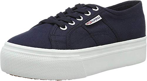 Superga 2790 Linea Updown Flatform Damen Sneaker, Blau (Navy-Offwhite), 36 EU von Superga